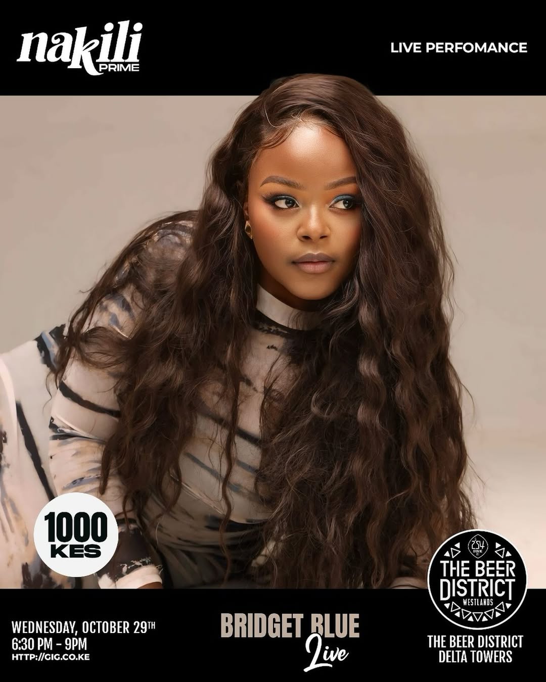 Nakili Prime presents Bridget Blue Live
